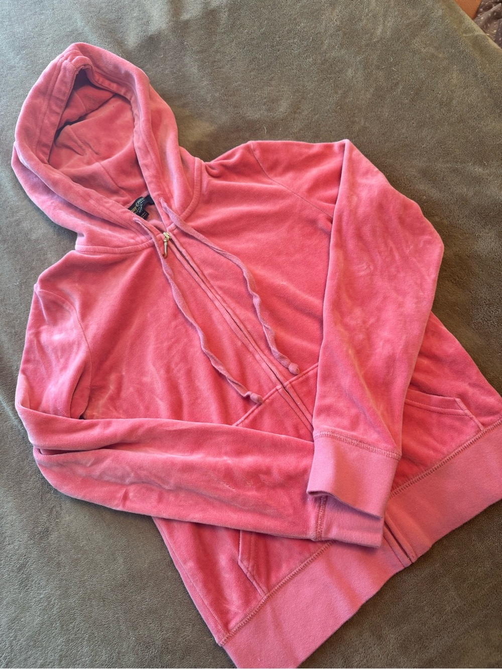 Y2K Juicy Couture black label velour zip hoodie size small